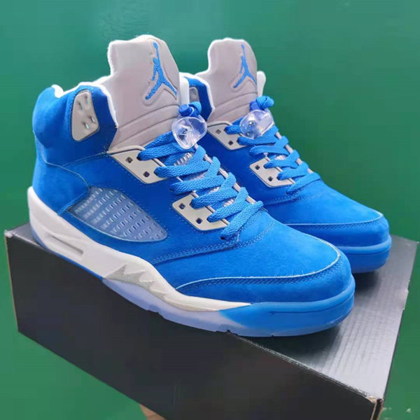 Men's Running Weapon Air Jordan 5 Blue Shoes 044